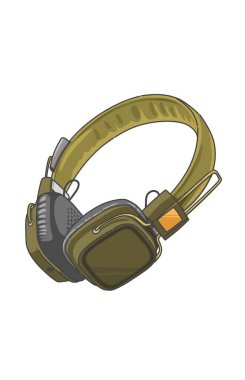 Kare şekilli yeşil müzik kulaklığı