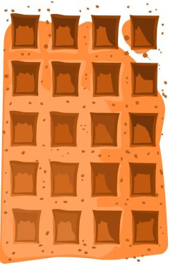 Kapalı kahverengi waffle, çikolata desenli.