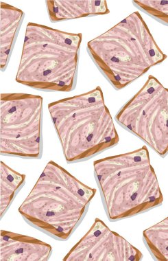 Mor tatlı patates aromalı ekmek ve güzel bir desen.