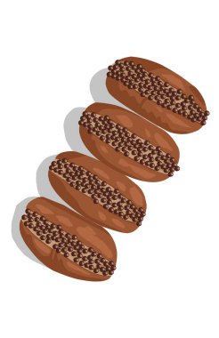 Tatlı çikolatalı ekmek, çikolata topu ve krema.