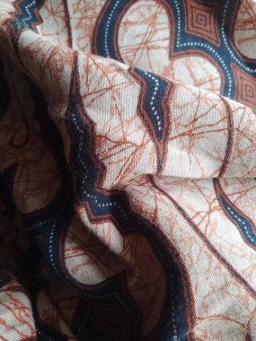 Endonezya 'dan güzel geleneksel kahverengi batik damga kumaş deseni