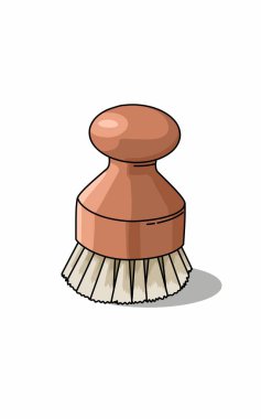 Foot brush natural wood. Skin care Cleaning tool issolated on white 