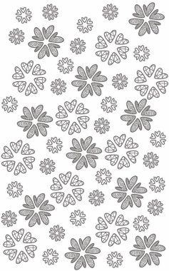 Çizgi sanatı siyah ve beyaz kalp akışı şekli. Kumaş deseni