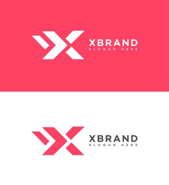 X Harfi Logo Simgesi Kimlik İmzalama Sembol Şablonu 