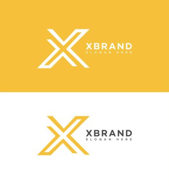 X Harfi Logo Simgesi Kimlik İmzalama Sembol Şablonu 