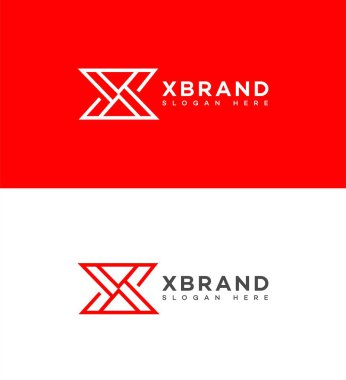 X Harfi Logo Simgesi Kimlik İmzalama Sembol Şablonu 