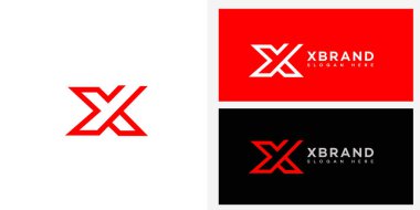 X Harfi Logo Simgesi Kimlik İmzalama Sembol Şablonu 