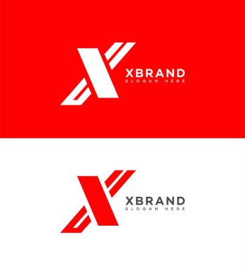 X Harfi Logo Simgesi Kimlik İmzalama Sembol Şablonu 