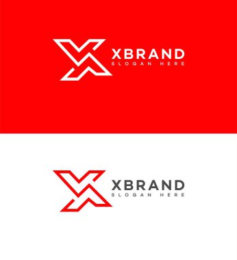 X Harfi Logo Simgesi Kimlik İmzalama Sembol Şablonu 
