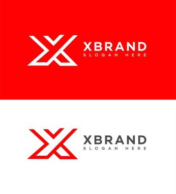 X Harfi Logo Simgesi Kimlik İmzalama Sembol Şablonu 