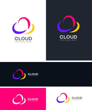 Bulut teknolojisi logosu Sembol Şablonu İmzala