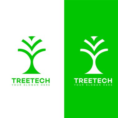 Ağaç teknolojisi logo sembolleri şablonu 