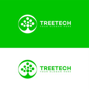 Ağaç teknolojisi logo sembolleri şablonu 