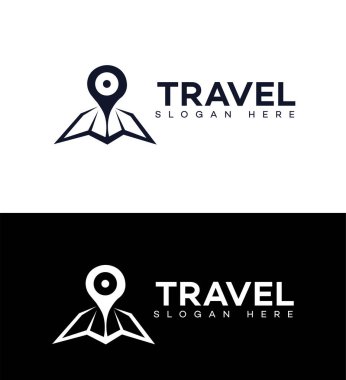 seyahat siyah logo şablonu