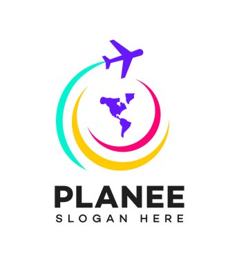 seyahat düzlemi logo şablonu