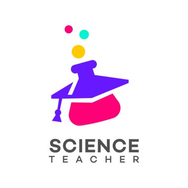 Fen öğretmeni logo şablonu