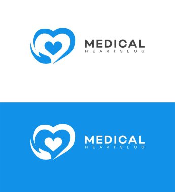 tıbbi kalp logo şablonu