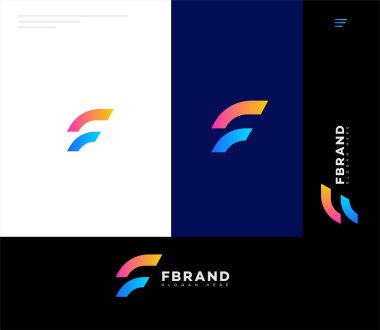 F Harfi Logo Simgesi Kimliği, F Harfi İmza Sembol Şablonu 