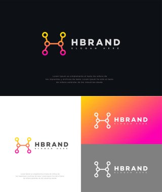 H Harfi Logosu Simgesi Kimlik İşareti, H Harfi Sembol Şablonu 
