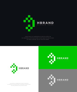 H Harfi Logosu Simgesi Kimlik İşareti, H Harfi Sembol Şablonu 