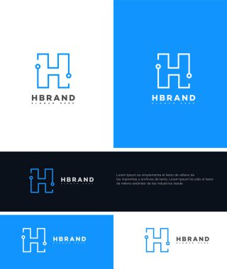 H Harfi Logosu Simgesi Kimlik İşareti, H Harfi Sembol Şablonu 