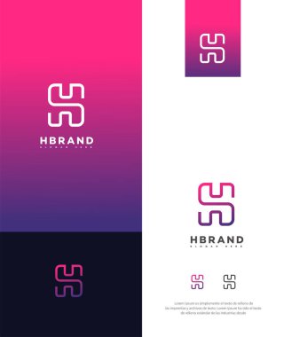 H Harfi Logosu Simgesi Kimlik İşareti, H Harfi Sembol Şablonu 