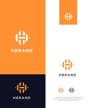 H Harfi Logosu Simgesi Kimlik İşareti, H Harfi Sembol Şablonu 