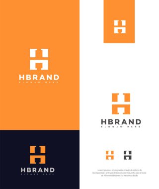 H Harfi Logosu Simgesi Kimlik İşareti, H Harfi Sembol Şablonu 