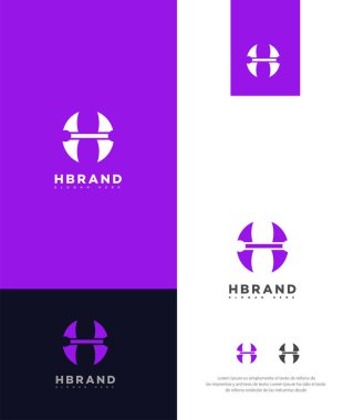 H Harfi Logosu Simgesi Kimlik İşareti, H Harfi Sembol Şablonu 