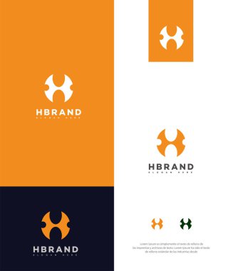 H Harfi Logosu Simgesi Kimlik İşareti, H Harfi Sembol Şablonu 