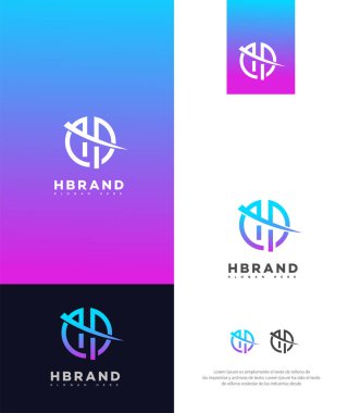 H Harfi Logosu Simgesi Kimlik İşareti, H Harfi Sembol Şablonu 