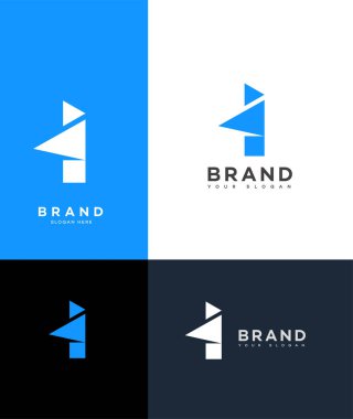 I Harfi Logo Simgesi Kimlik İmza, I Harf Sembol Şablonu  