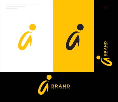 I Harfi Logo Simgesi Kimlik İmza, I Harf Sembol Şablonu  