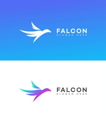 Falcon Logo Simgesi Kimlik İşareti, Şahin Sembol Şablonu 