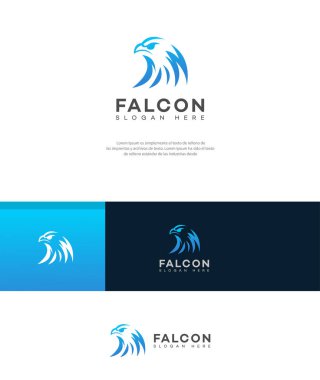 Falcon Logo Simgesi Kimlik İşareti, Şahin Sembol Şablonu 