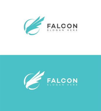 Falcon Logo Simgesi Kimlik İşareti, Şahin Sembol Şablonu 