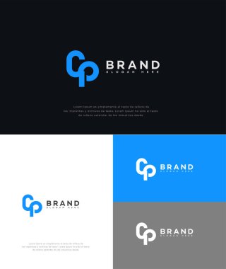 CP, PC Harf Logosu Kimlik İmzalama Sembol Şablonu