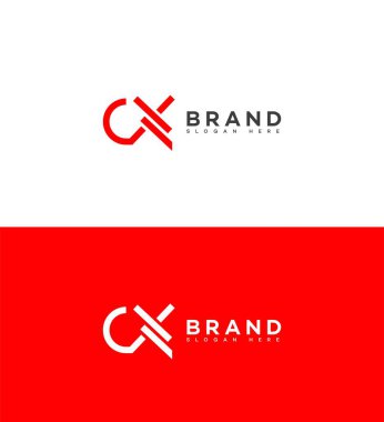 CX, XC Harf Logosu Kimlik İmzalama Sembol Şablonu