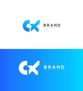 CX, XC Harf Logosu Kimlik İmzalama Sembol Şablonu