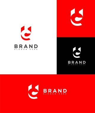 CU, UC Harf Logosu Kimlik İmzalama Sembol Şablonu