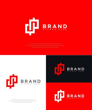 DP, PD Harf Logosu Kimlik İmzalama Sembol Şablonu