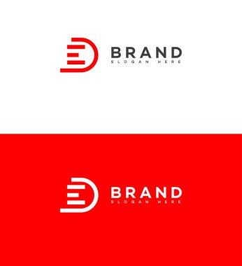 DE, ED Harfi Logo Kimlik İmzalama Sembol Şablonu