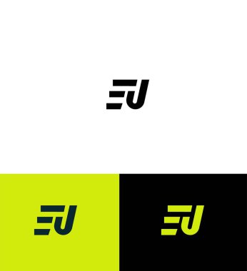 AB ve UE Harf Logosu Kimlik İmzalama Sembol Şablonu