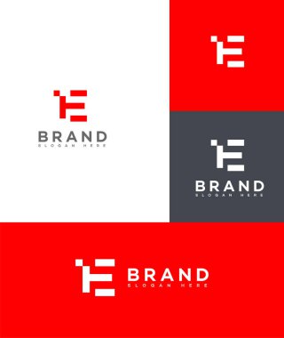 ET, TE Harfi Logo Kimlik İmzalama Sembol Şablonu