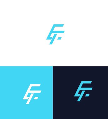 EF, FE Harfi Logo Kimlik İmzalama Sembol Şablonu