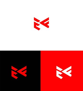 EF, FE Harfi Logo Kimlik İmzalama Sembol Şablonu