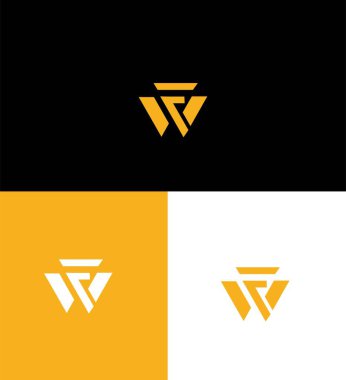 FW, WF Harf Logosu Kimlik İmzalama Sembol Şablonu