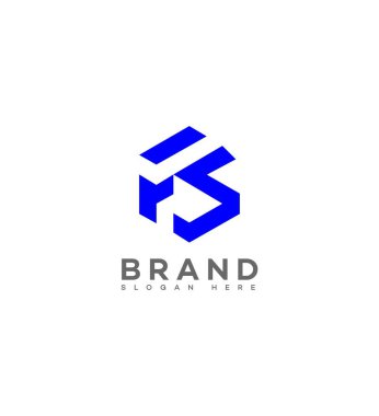 FS, SF Harf Logosu Kimlik İmzalama Sembol Şablonu