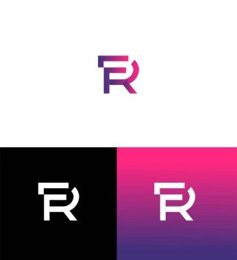 FR, RF Harf Logosu Kimlik İmzalama Sembol Şablonu