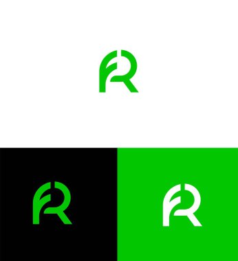 FR, RF Harf Logosu Kimlik İmzalama Sembol Şablonu